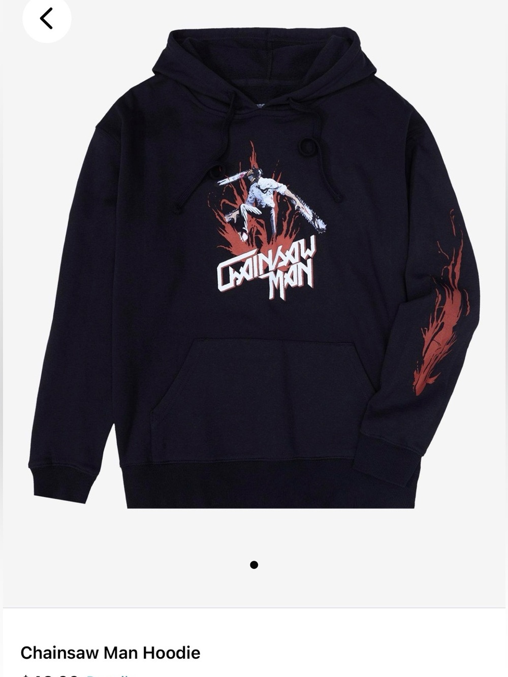 Hot Topic Chainsaw Man Hoodie - Black with Red and White Graphic Size L